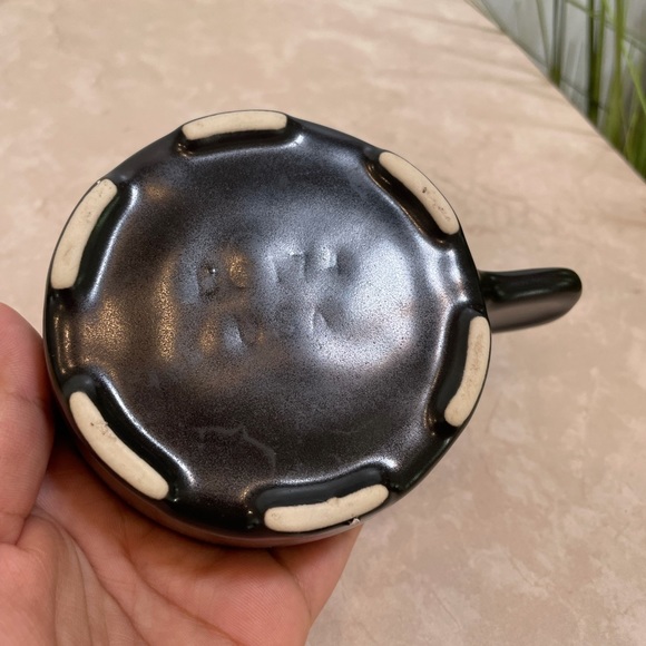 Vintage Ceramic Black Soup Crock w/ Handle - Picture 2 of 5